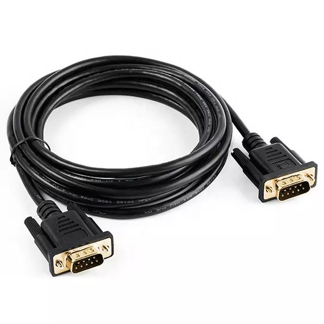 Varón del cable serial de RS232 DB9 9 Pin a la placa de oro masculina de la transmisión de datos video