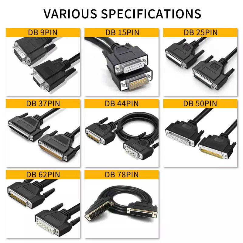 Cables de comunicación macho a macho D-Sub DB37 de 37 pines, 3 pies, 6 pies, 10 pies, 25 pies
