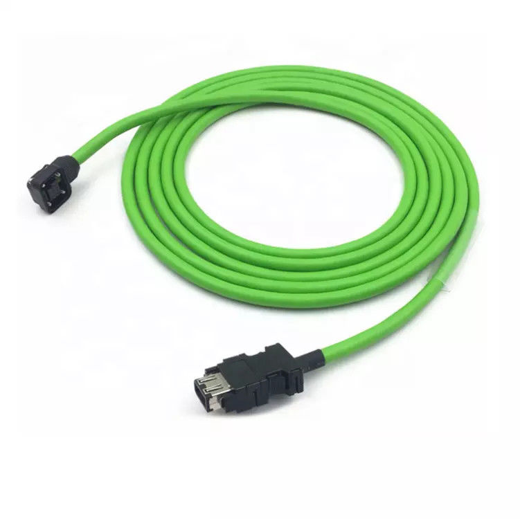 Cable codificador de 19 pines IP67 M23 para servomotor latón niquelado