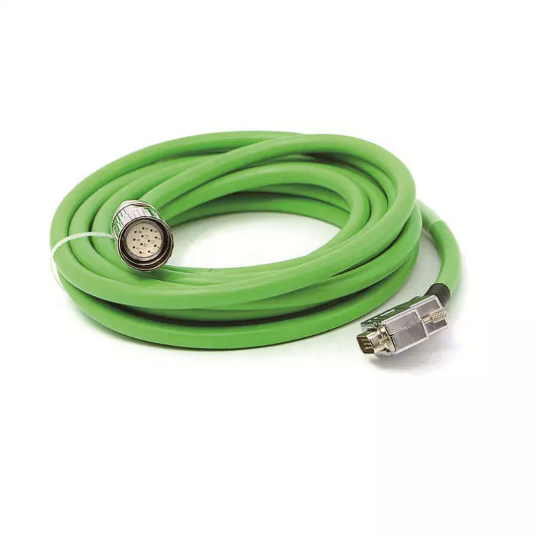 Cable codificador de 19 pines IP67 M23 para servomotor latón niquelado