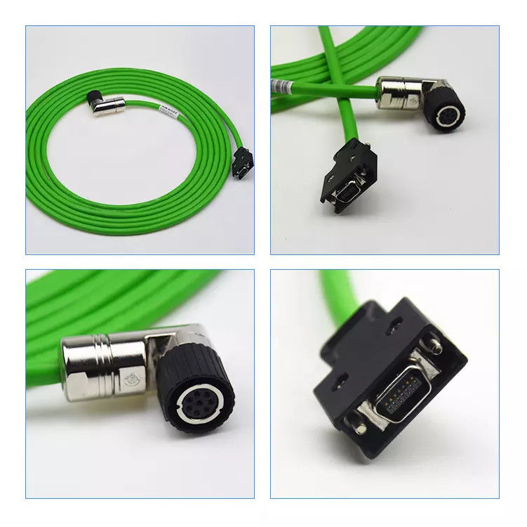 Cable codificador de 19 pines IP67 M23 para servomotor latón niquelado