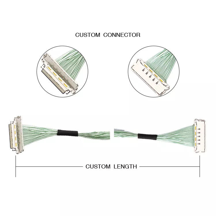 cable coaxial micro LVDS EDP del cable 20679-030T-01 de la echada 30pin Ipex de 0.4m m