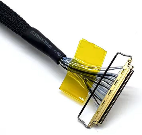 Aplicación electrónica LVDs personalizados negros Arnés de alambre Ensamblaje de cable LCD para panel de visualización