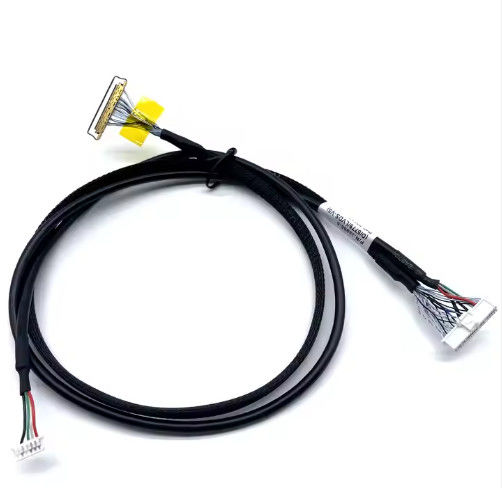 Aplicación electrónica LVDs personalizados negros Arnés de alambre Ensamblaje de cable LCD para panel de visualización
