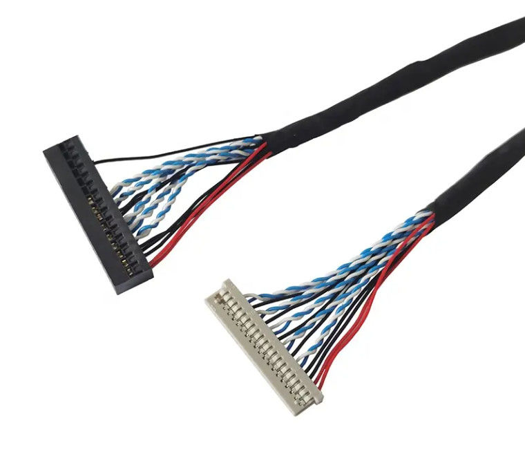 1.25mm 2.0mm Pitch 20 30 40 conector de pines LVDS cable de pantalla LCD con cable blindado