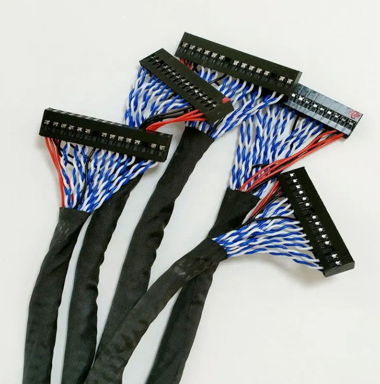 1.25mm 2.0mm Pitch 20 30 40 conector de pines LVDS cable de pantalla LCD con cable blindado