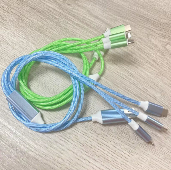 Venta caliente precio de fábrica 3 en 1 cable USB para iluminar por la noche y transferencia de fecha cable de iluminación