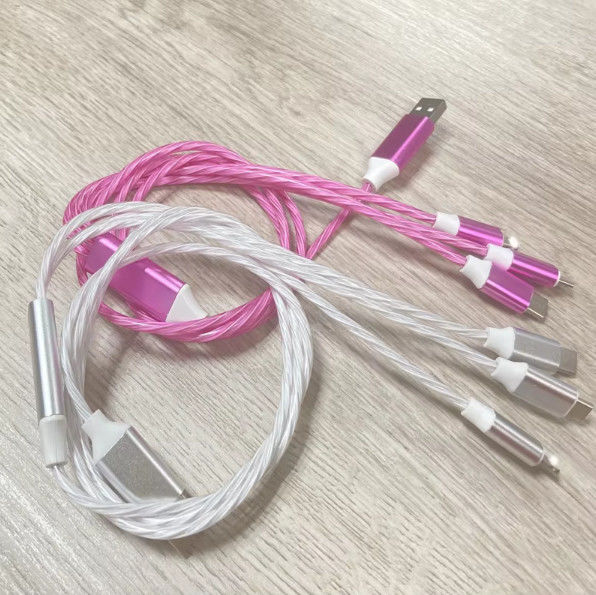 Venta caliente precio de fábrica 3 en 1 cable USB para iluminar por la noche y transferencia de fecha cable de iluminación