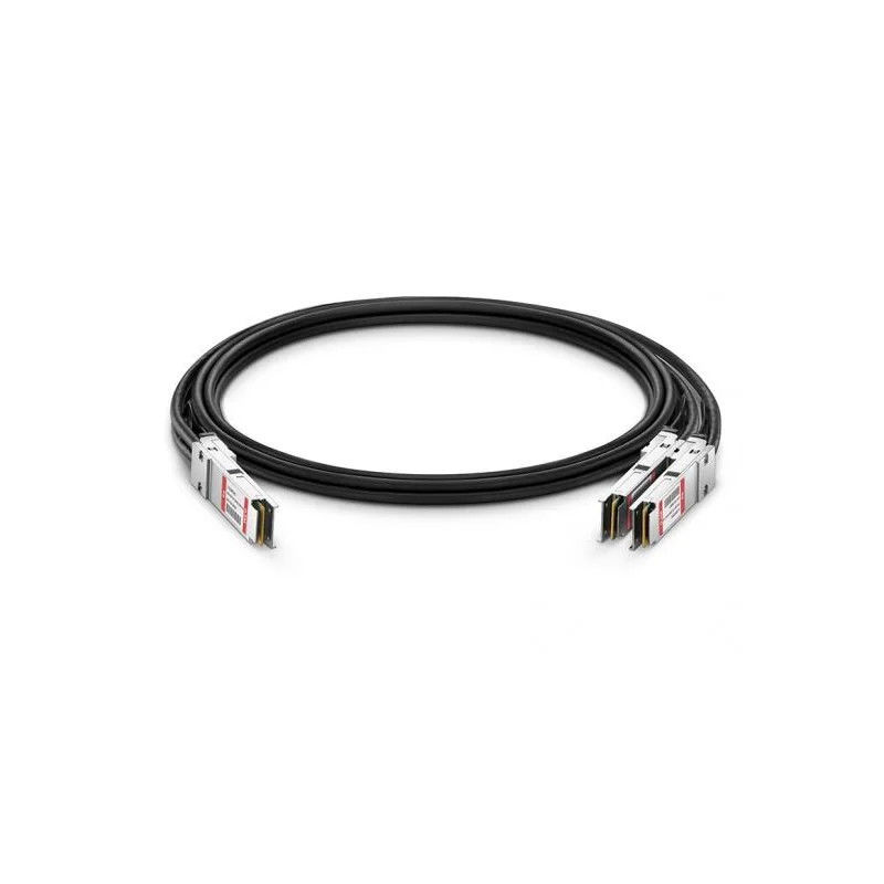 Ensamblaje de cable personalizado ultrarrápido 200G QSFP-DD de cobre DAC para transmisión de datos de baja potencia y alta densidad