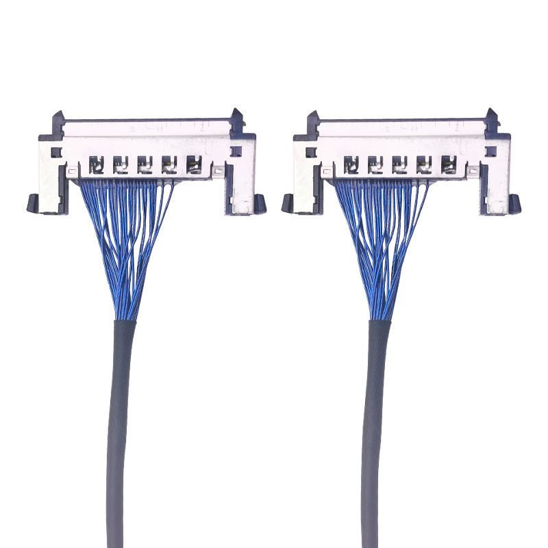Cable personalizado de alta precisión para pantalla LVDS coaxial ultradelgada, soluciones de cable recubierto de plata para pantalla LED
