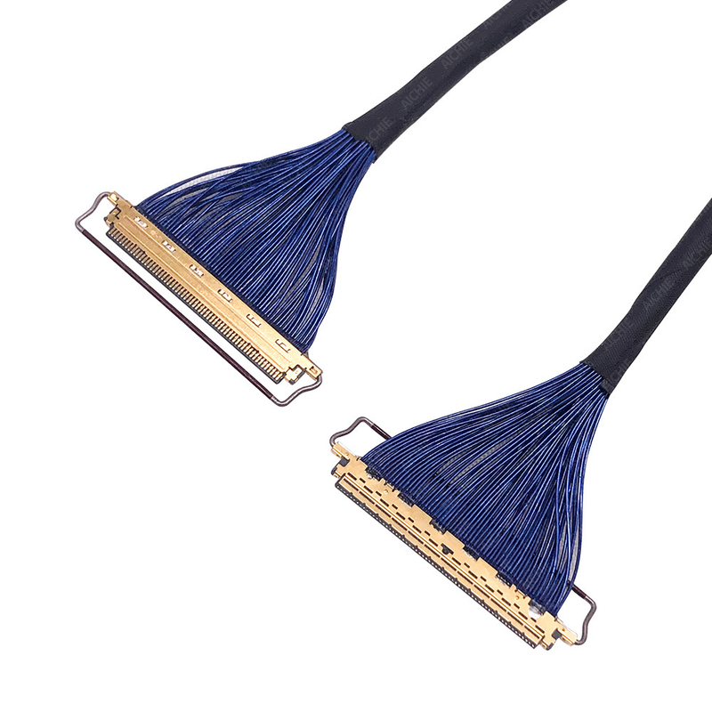 Cable personalizado de alta precisión para pantalla LVDS coaxial ultradelgada, soluciones de cable recubierto de plata para pantalla LED