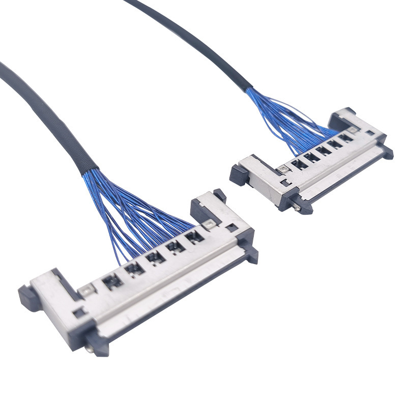 Cable personalizado de alta precisión para pantalla LVDS coaxial ultradelgada, soluciones de cable recubierto de plata para pantalla LED