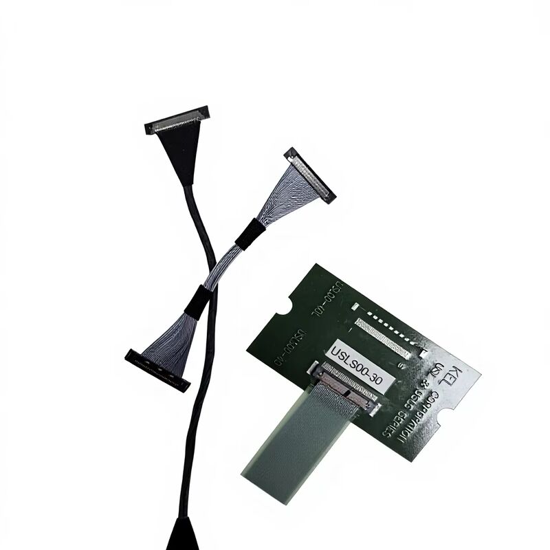 Cable microcoaxial LVDS de 30 pines USLS20-30-010-B para transmisión de alta velocidad con ensamblaje personalizado de paso de 0,4 mm