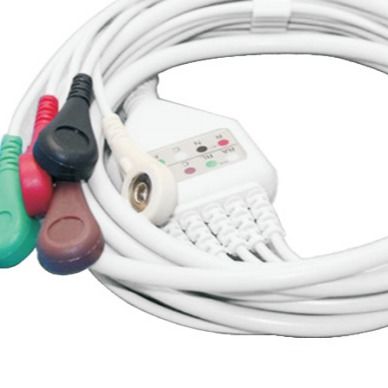 OEM del cable de los electrodos de la terapia física del cable a presión del botón ECG