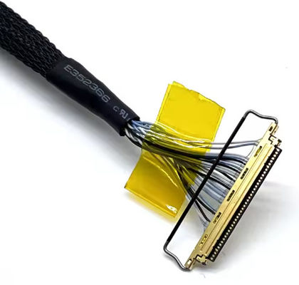 Aplicación electrónica LVDs personalizados negros Arnés de alambre Ensamblaje de cable LCD para panel de visualización