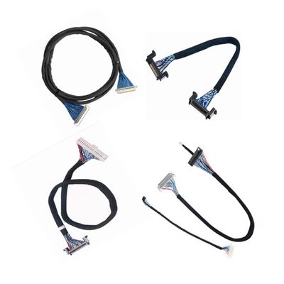 Ensamblaje de cables LVDS de precisión con conectores seguros y pares blindados, diseñados para la estabilidad de la señal de alta velocidad