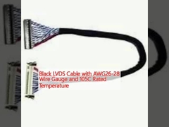 Cables LVDS negros con calibre de alambre AWG26-28 y temperatura nominal de 105 oC