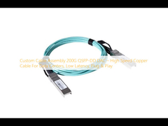 Asamblea de cable personalizada 200G QSFP-DD DAC  ¢ Cable de cobre de alta velocidad para centros de datos, baja latencia, enchufe y reproducción