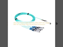 Ensamblaje de cable personalizado ultrarrápido 200G QSFP-DD de cobre DAC para transmisión de datos de baja potencia y alta densidad