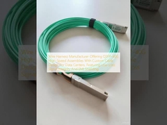Fabricante de mazos de cables que ofrece ensamblajes QSFP-40G de alta velocidad con diseño de cable personalizado para centros de datos, con integridad de señal de baja pérdida y blindaje EMI